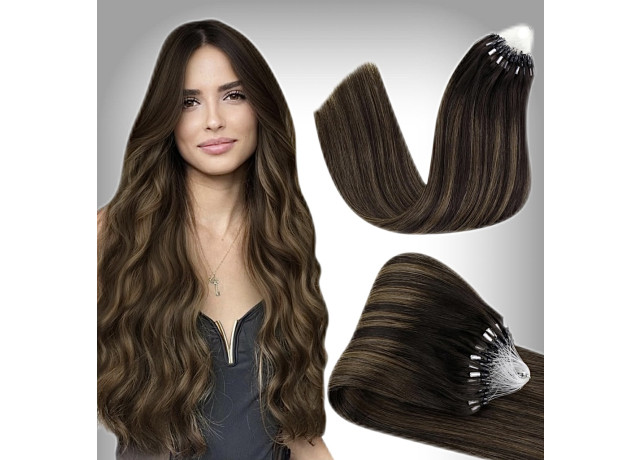 Extensii Microring Russian Hair Balayage #2/#7